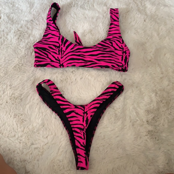 Fashion Nova Swim Zebra Thong Bikini Poshmark